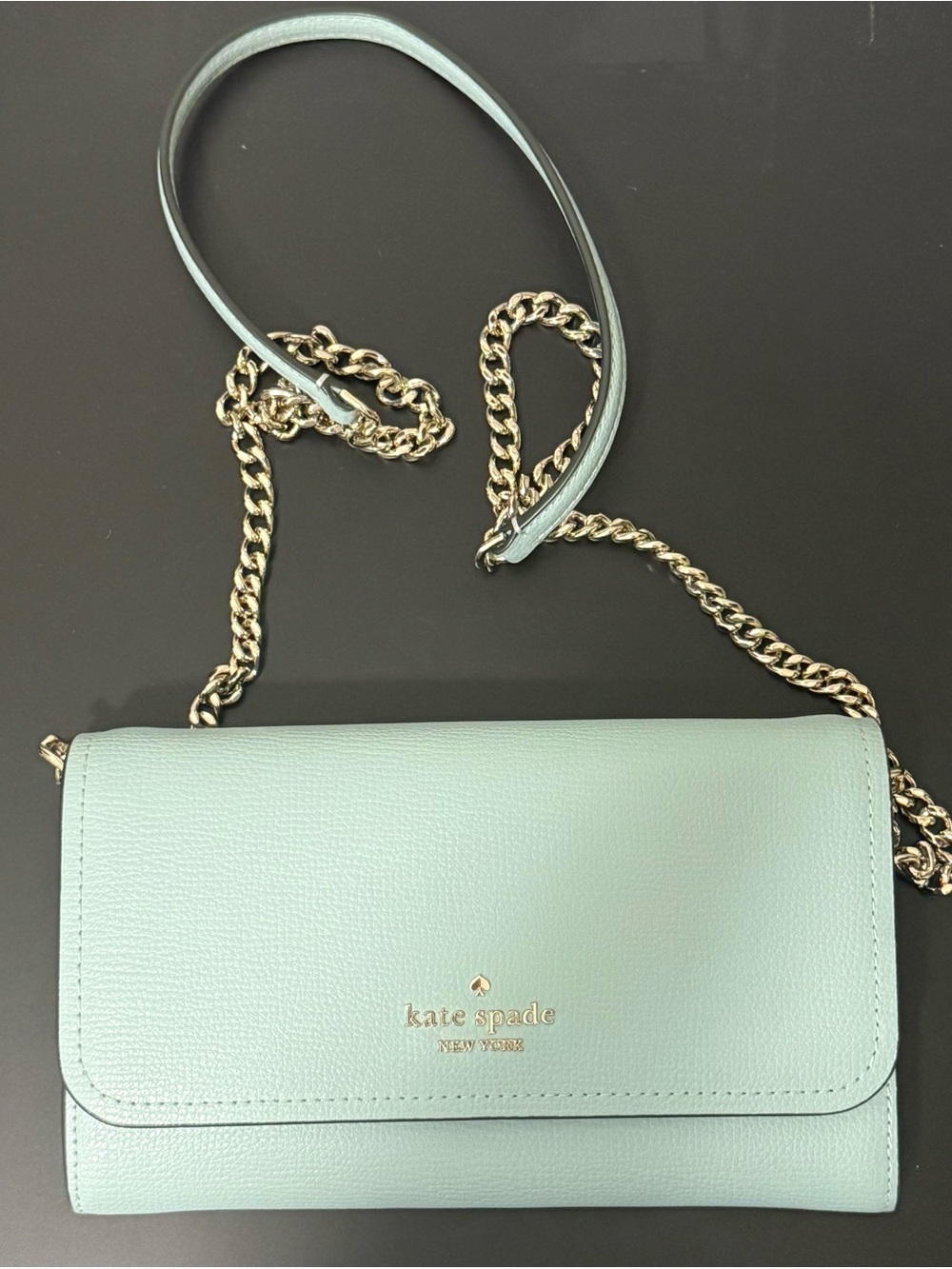 Kate Spade mint green compact chain crossbody